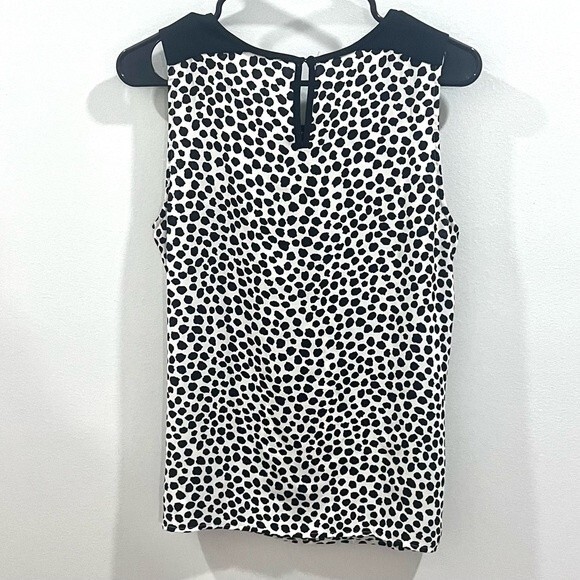 Ann Taylor Loft black and white Dalmatian print top size small - Picture 4 of 7